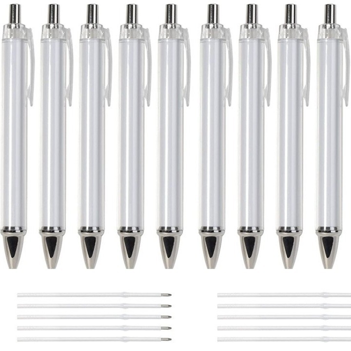 中空pen插圖插紙白杆熱轉印捲紙裝照片花紙diy空白內層畫圖圓珠筆