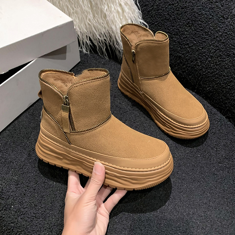 2023 Winter New Thick Bottom Plush and Thick Warmth Northeast Cotton Boots_voghion.com
