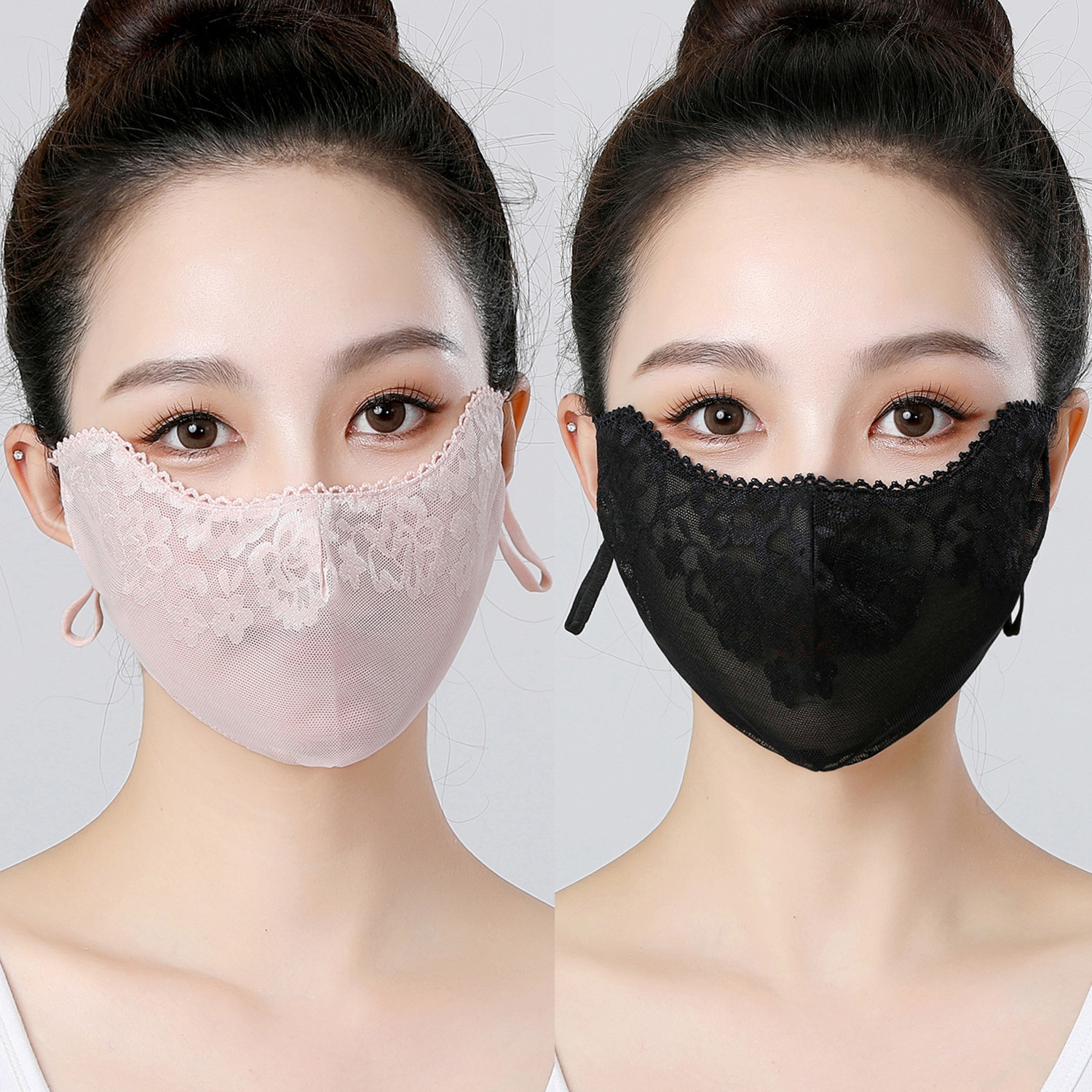 Lace Sunscreen Veil Spring and Summer Goddess High-looking Light and Breathable Sunshade Mask Stereo Slimming Look Fashion Mask