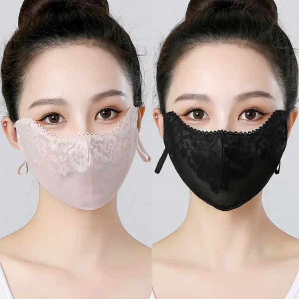 Lace Sunscreen Veil Spring and Summer Goddess High-looking Light and Breathable Sunshade Mask Stereo Slimming Look Fashion Mask