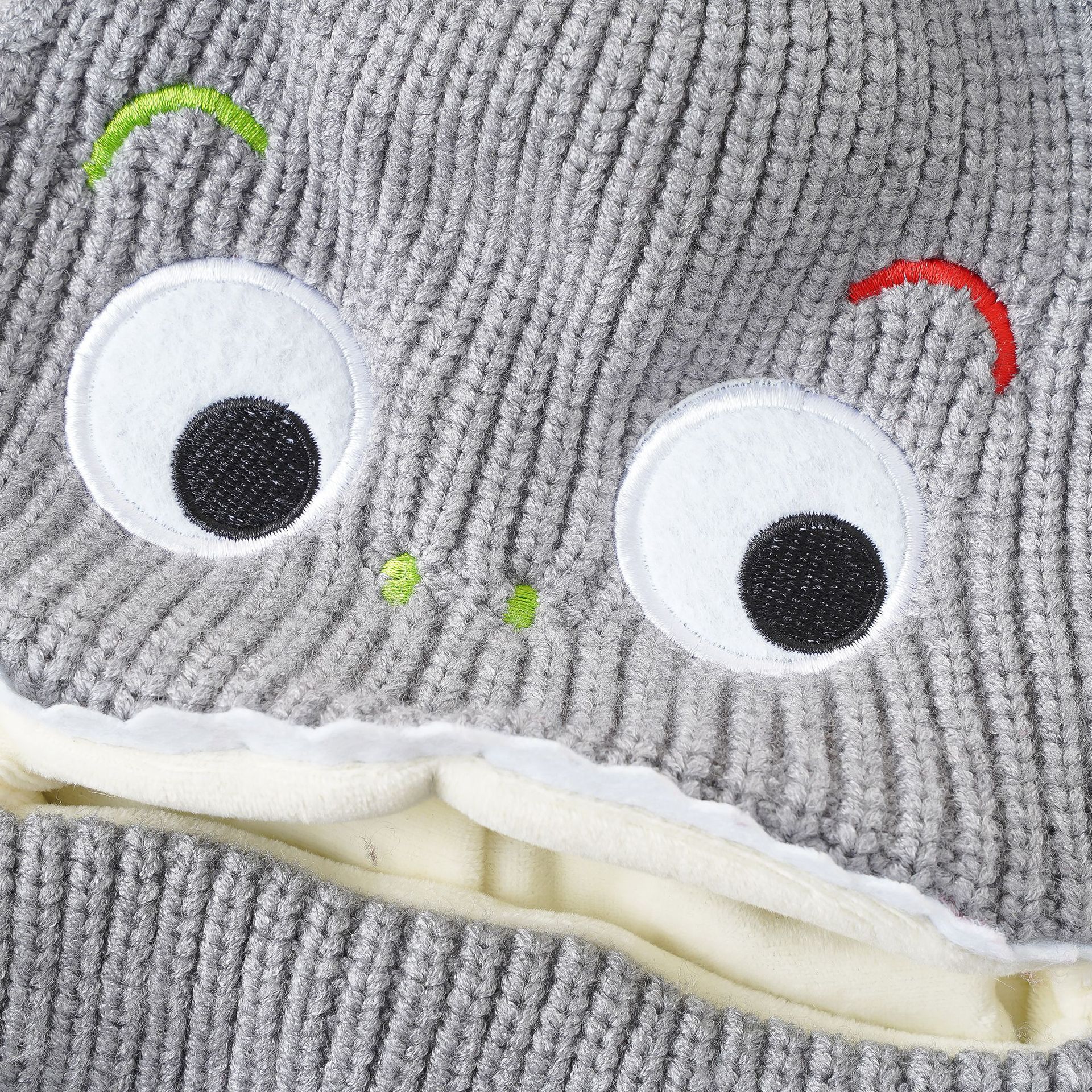 Sombrero para niños Otoño e Invierno estilo coreano bufanda de protección para los oídos forrada de vellón para niños bebé invierno a prueba de viento protección facial integrada marea de sombrero de lana image 5