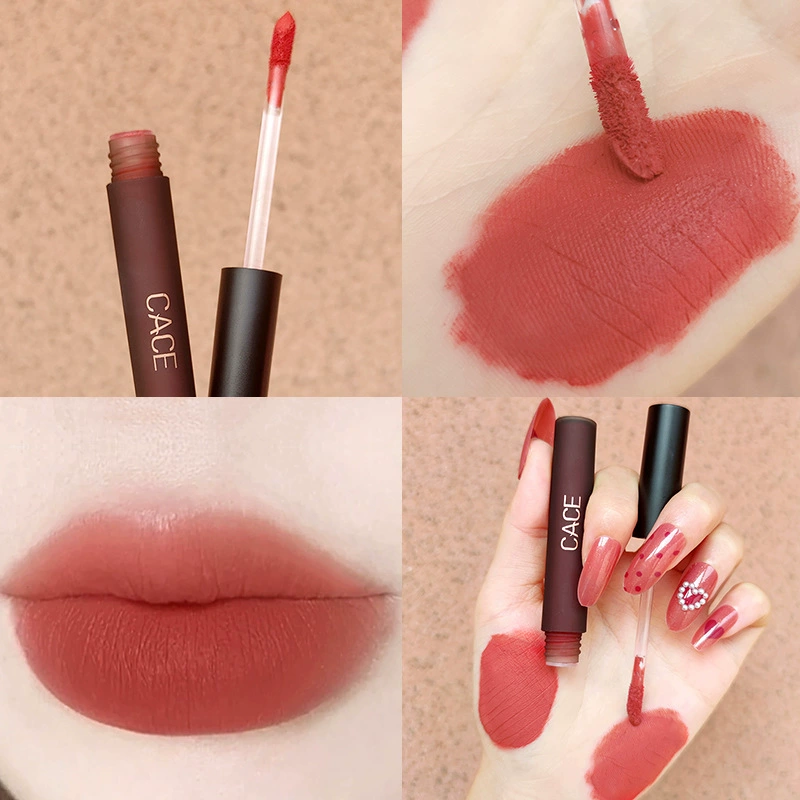 Набор помад Lip Set (CACE) — 4 матовые помады и блеск с подвеской в виде сердца, подарочная коробка (День Святого Валентина)