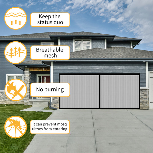 YEGBONG Garage Insect Net Velcro Seamless Retractable Portable Mosquito Net Garage Door Screen Easy to Install