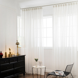 Curtain Gauze Fabric White Gauze Thin Window Gauze Fabric Finished White Sand Bay Window Living Room Balcony Gauze Bedroom Starting