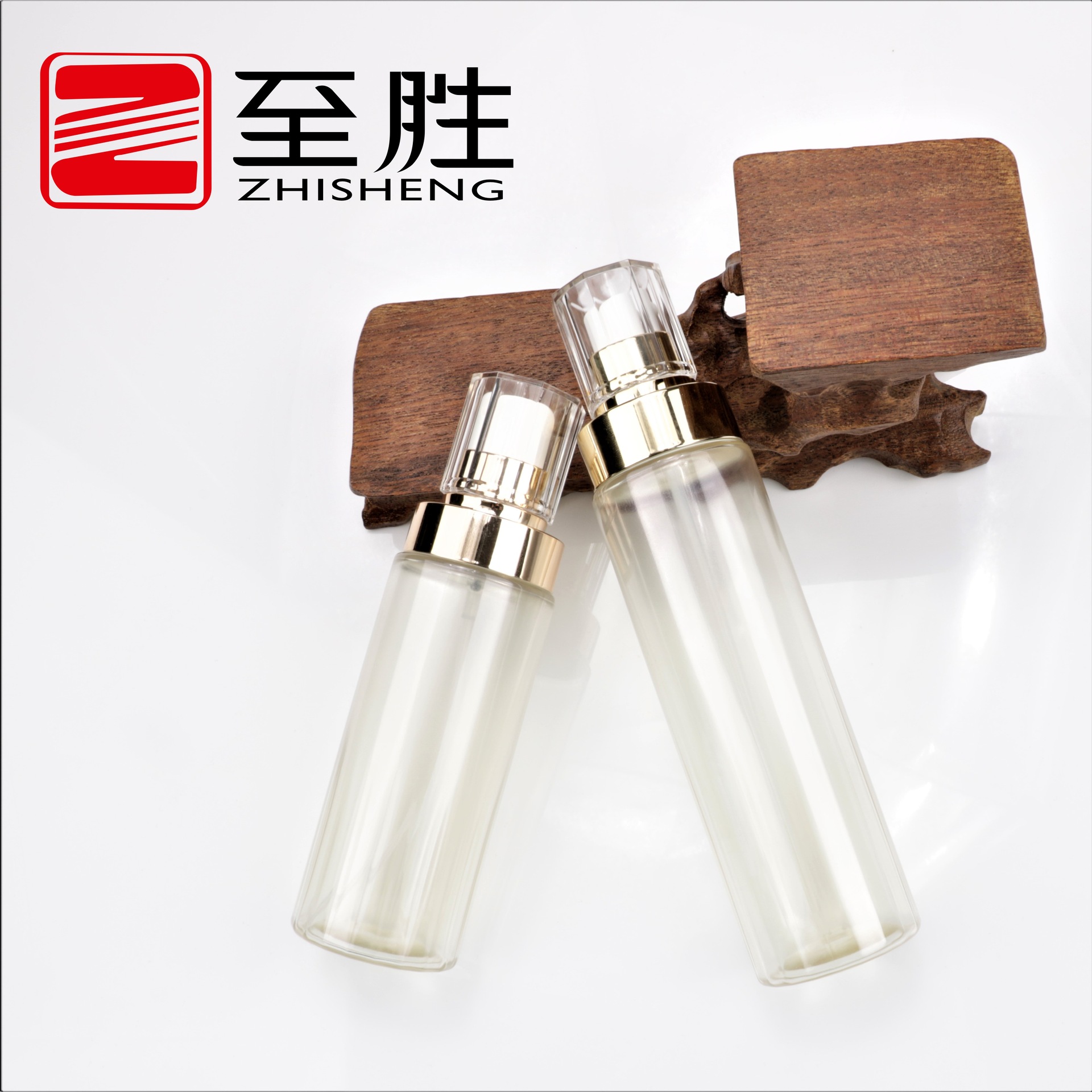 100ML120ml150ml塑料PET圆柱形亚克力按压乳液瓶化妆品包装精华