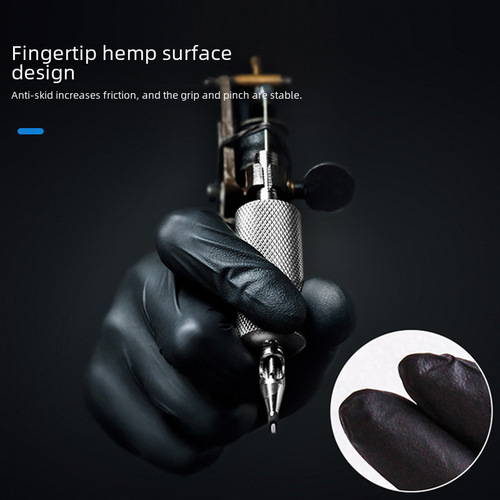 Black Nitrile Disposable Gloves, Thick and Durable, Food-Grade, for Baking, Household, Non-Slip, Oil-Resistant Work Gloves