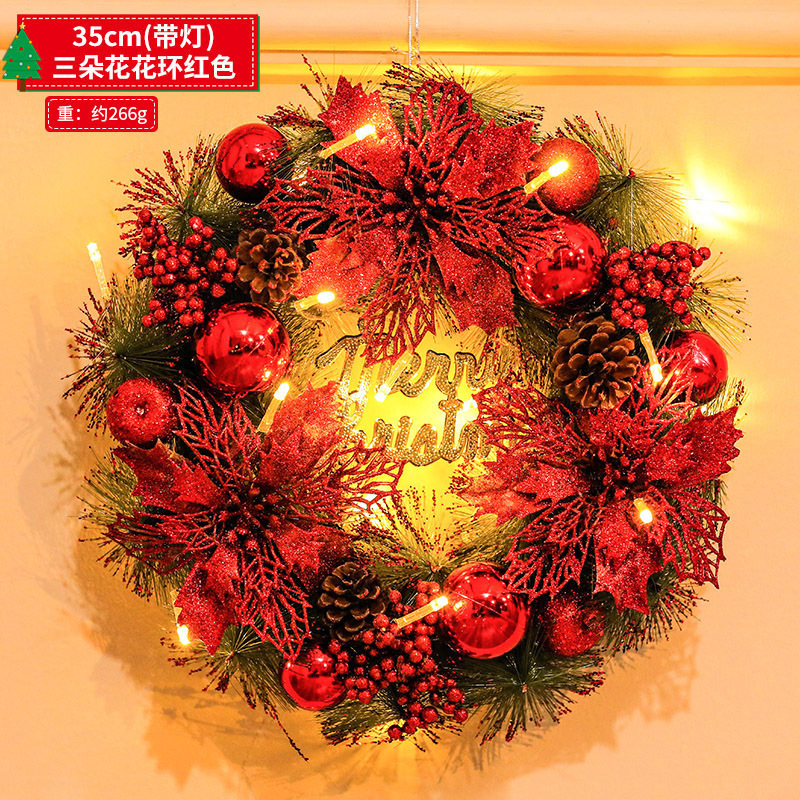 クリスマス装飾花輪クリスマス花輪ホテルショッピングモール装飾ドア吊り高級松葉装飾アレンジメント|undefined