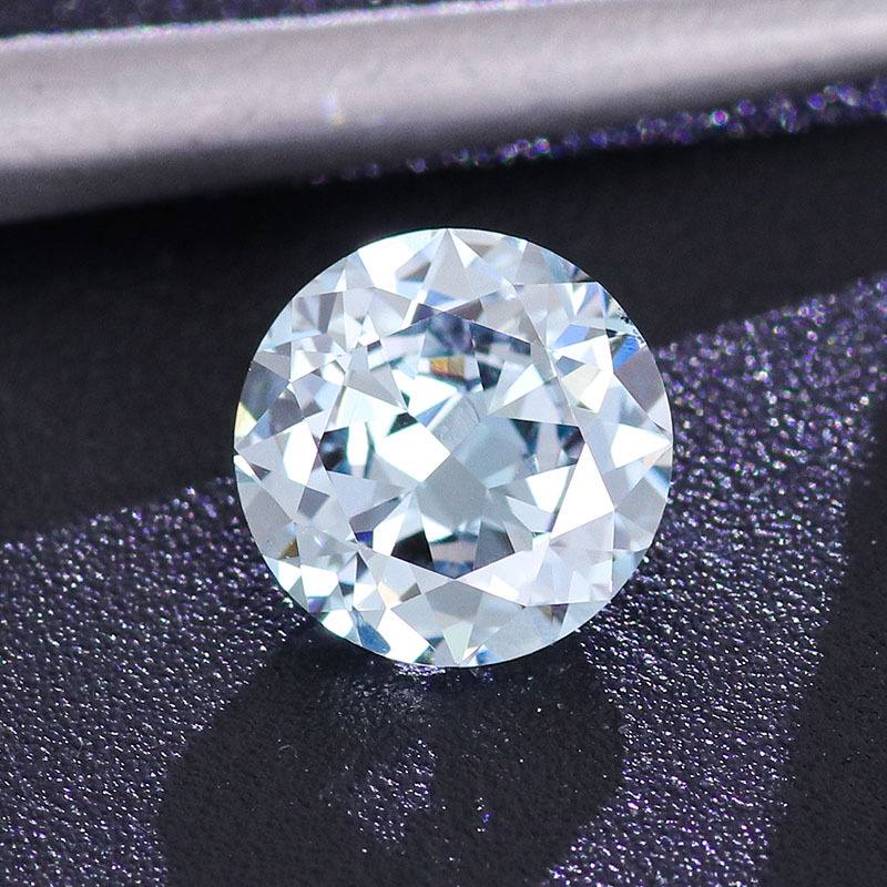 CVD实验室培育裸钻圆形1克拉玫瑰切浅蓝钻石系列人工合成培育钻石