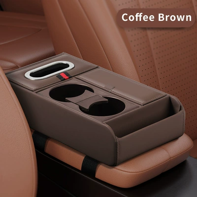Cup Holder Car Multifunctional Storage – Car storage bag/box - b-style-brown