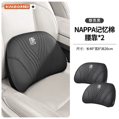 Ev/Dm/Dmi Car Headrest, Neck | Headrest - tang-noble-black-memory-foam-2-lumbar-supports