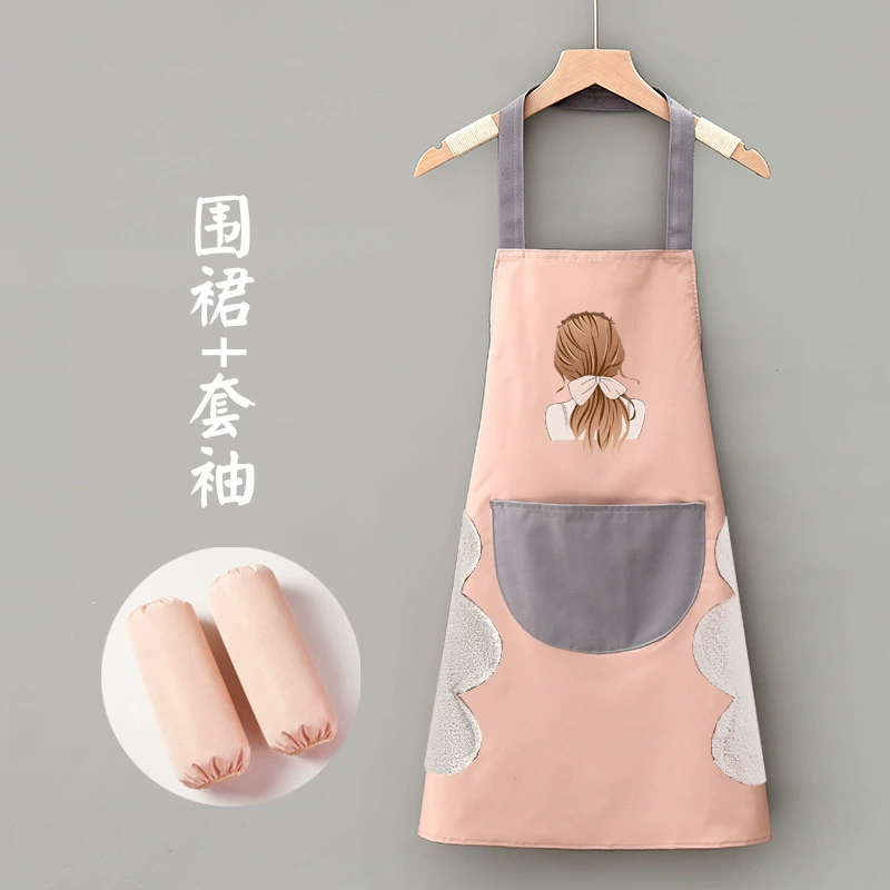 Cute fashionable waterproof apron for work for food, Korean style