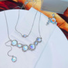 Jewelry, one size necklace, ring, light luxury style, moonstone, 2024 years