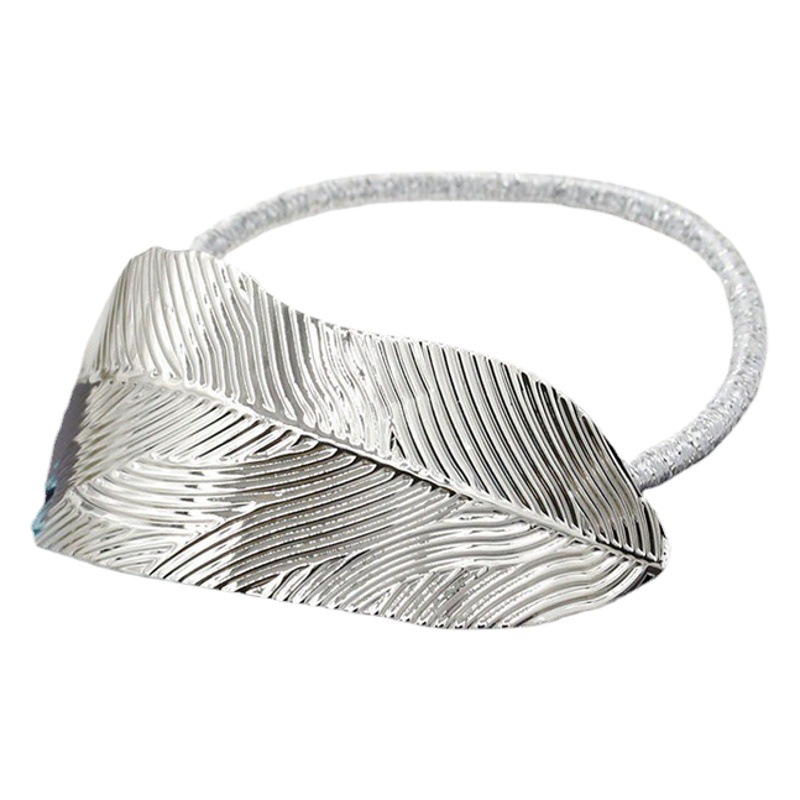 Estilo coreano nueva aleación hoja banda de pelo cuerda de pelo banda de goma vintage hoja tocado flor Accesorios para el cabello al por mayor