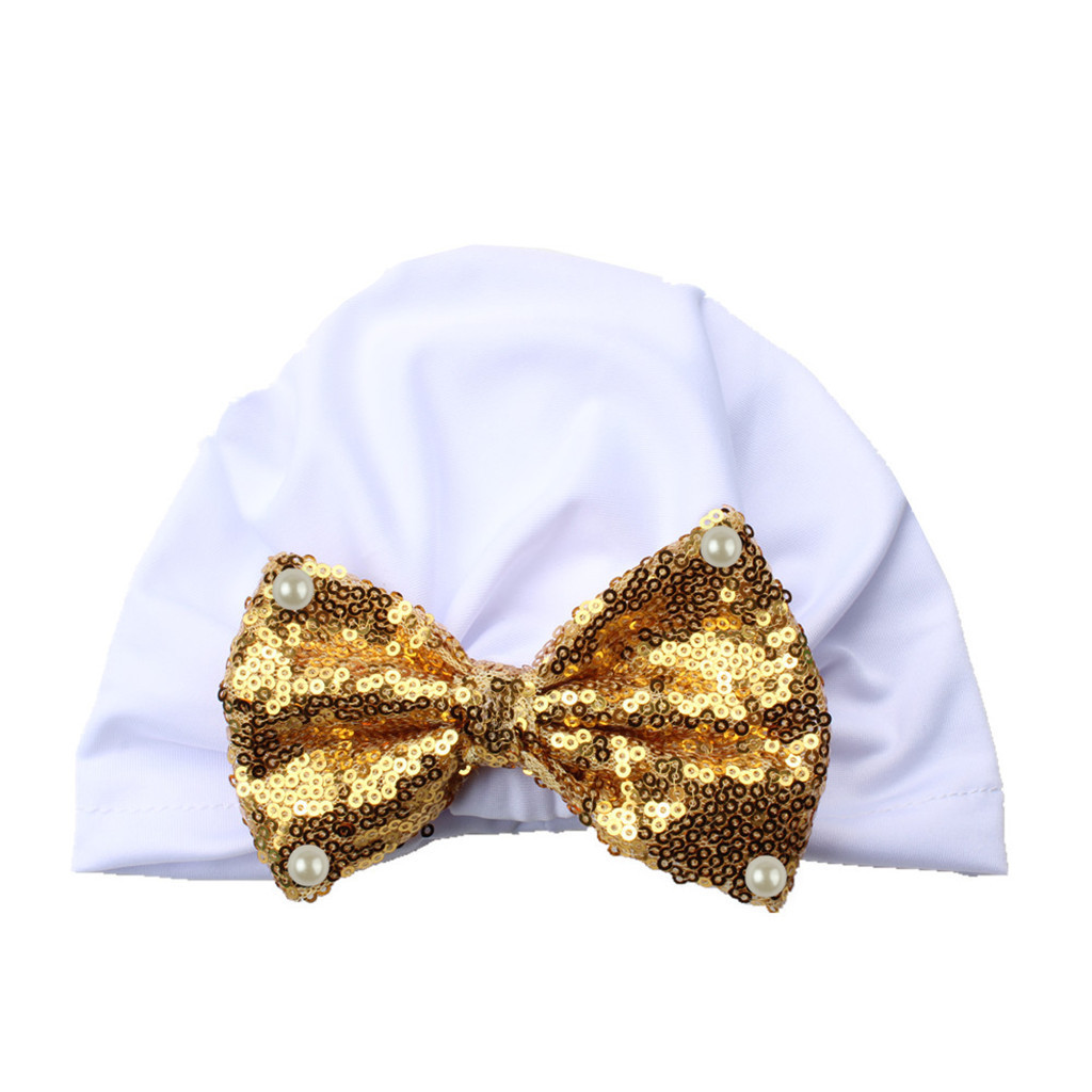 Children Unisex Simple Style Bow Knot Sequins Baby Hat display picture 4