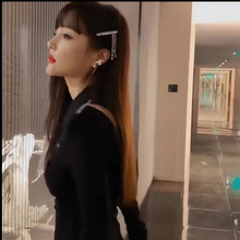 抖音李小璐同款发夹发饰闪亮锆石流苏发卡仙气少女气质侧边夹