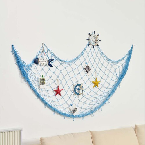 Mediterranean style kindergarten cotton thread hemp rope fishing net wall decoration ins style decoration net photo wall background wall