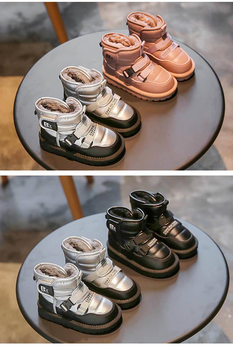 Bottes de neige d'hiver pour enfant chaussures fourrées chaudes_voghion.com