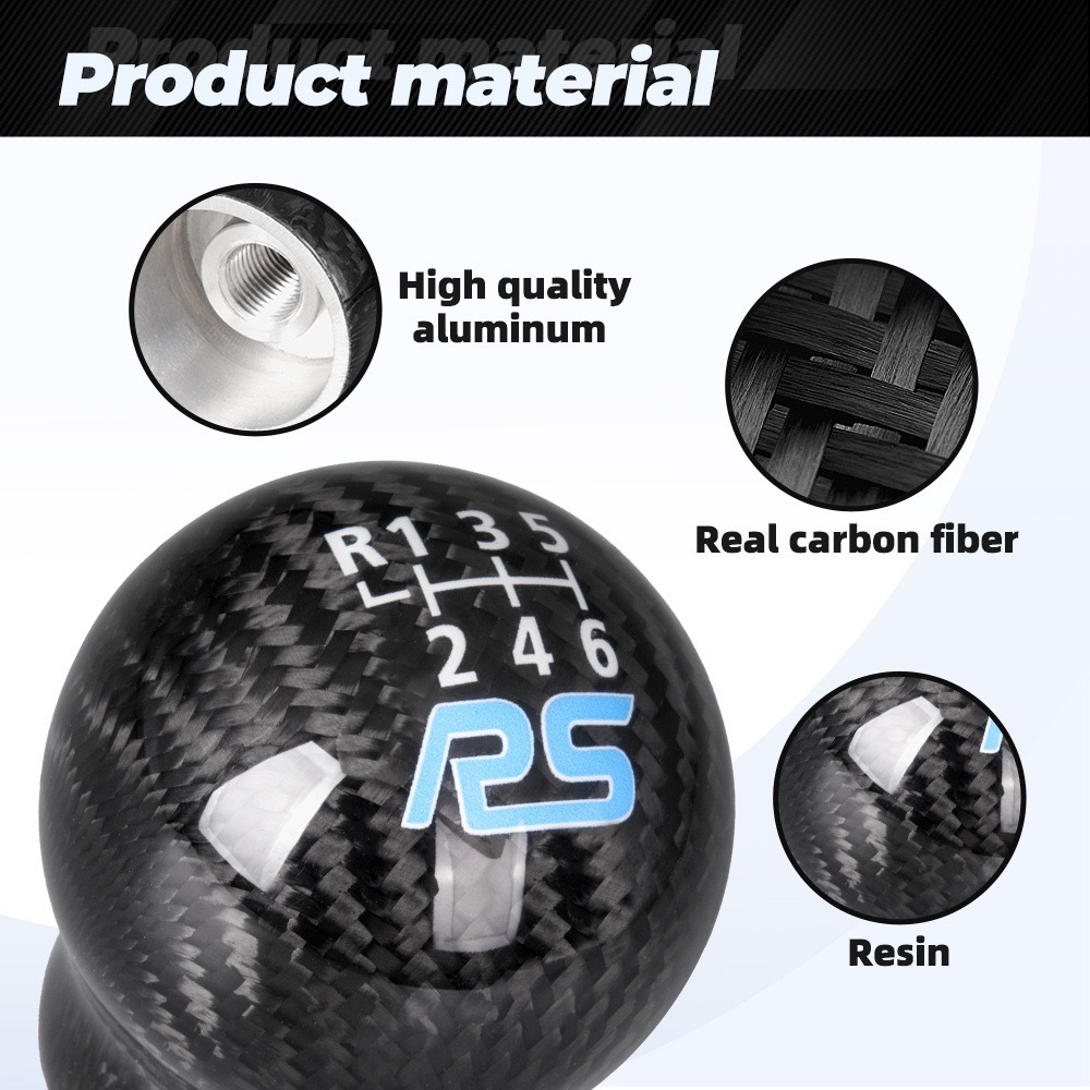 Car modification accessories RS carbon fiber gear shift knob ST6-speed shift knob suitable for Focus Fiesta