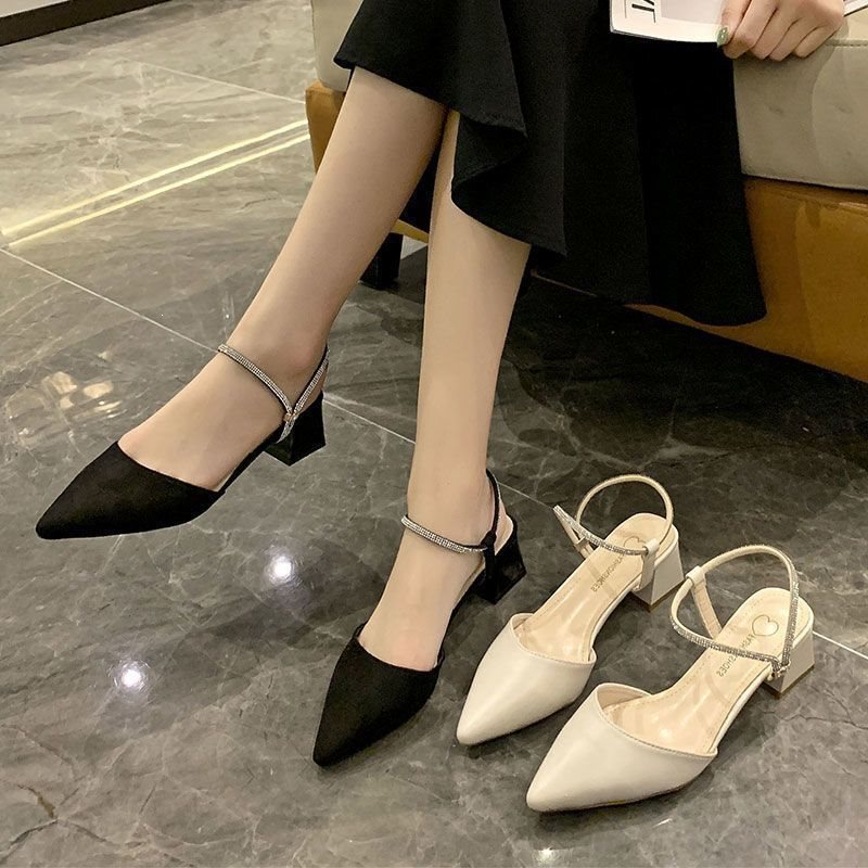 Brand Special Offer Rhinestone Sandals for Women 2024 Summer New French Style Versatile High Heels That Are Comfortable Retro Single Shoes for Women Brand Special Offer Rhinestone Sandals for Women 2024 Summer New French Style Versatile High Heels That Are Comfortable Retro Single Shoes for Women