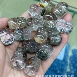 Natural Ghost Pixiu Carving Accessories Full Crystal Clean Feature Bonsai Ghost Crystal Diy Accessories Inlay