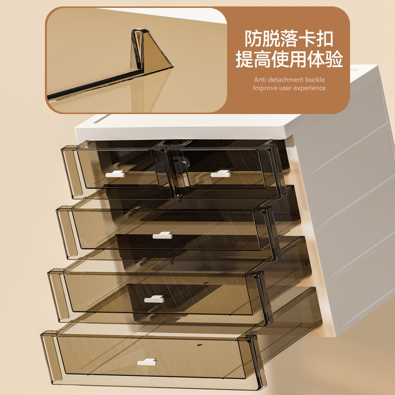 Caja de almacenamiento transparente de escritorio de estilo cajón Escritorio de oficina multifunción organizador artefacto papelería gabinete de almacenamiento de artículos diversos