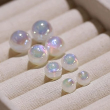 S999纯银人鱼姬珍珠耳钉女韩版小众梦幻轻奢正圆法式高级耳饰批发