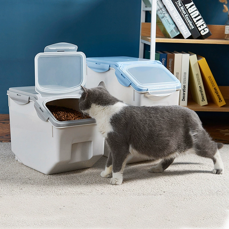 Контейнер для хранения корма для кошек, емкость для корма для домашних животных, бак для корма для собак, коробка для корма для кошек, ведро для риса, герметичный контейнер для муки, влагозащищенный