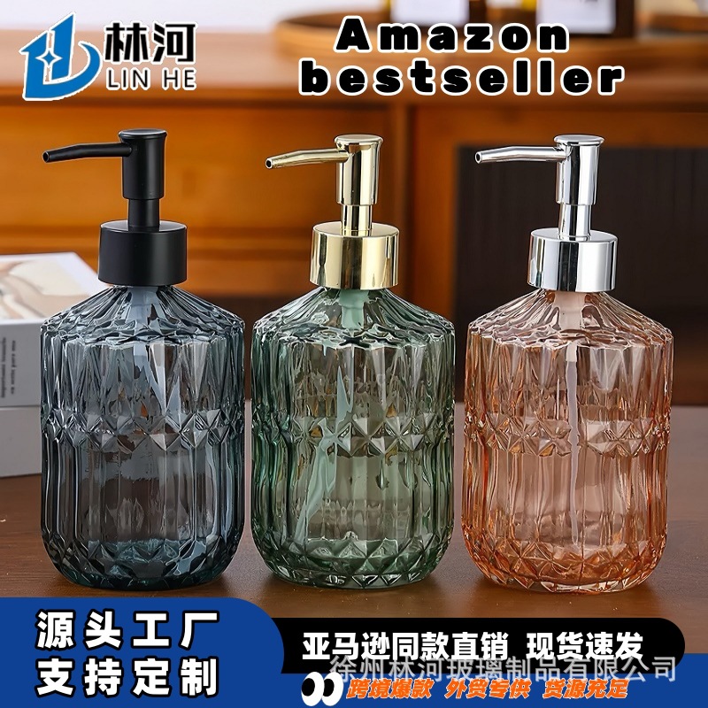 Botella de desinfectante de manos, apartamento de hotel, bomba de presión, botella de champú, acondicionador, botella de líquido de baño, botella de vidrio de aluminio