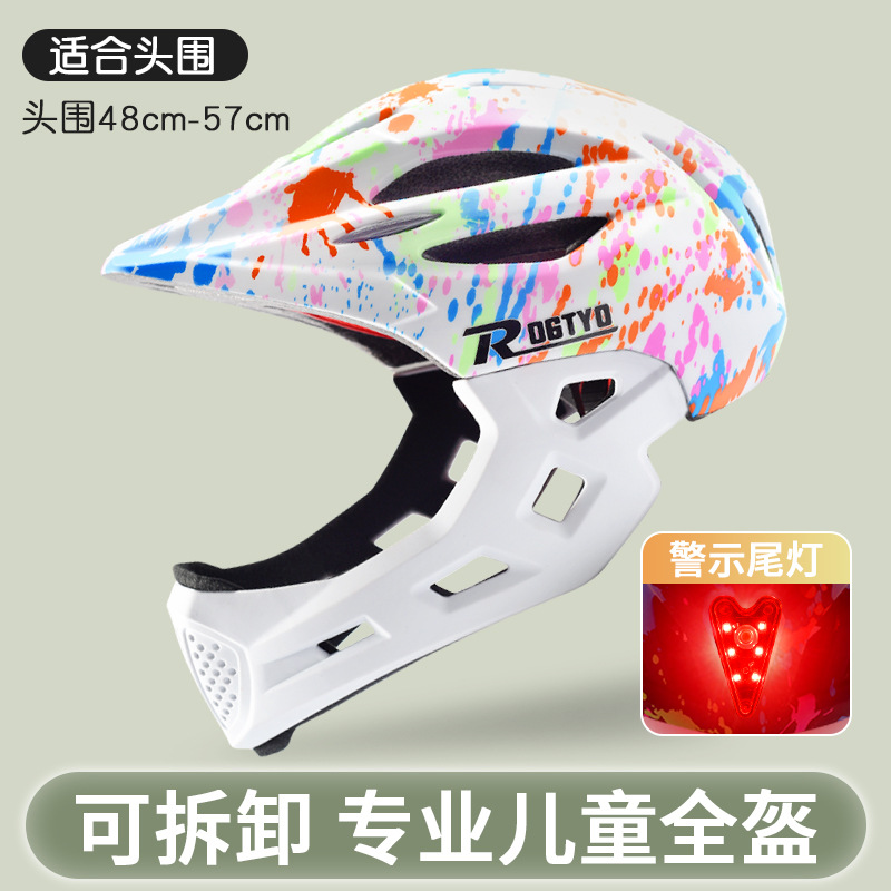 De los niños completo Cascos CE Niñas Bicicletas equilibrio scooter patinaje Cascos con luces traseras Ride equipo