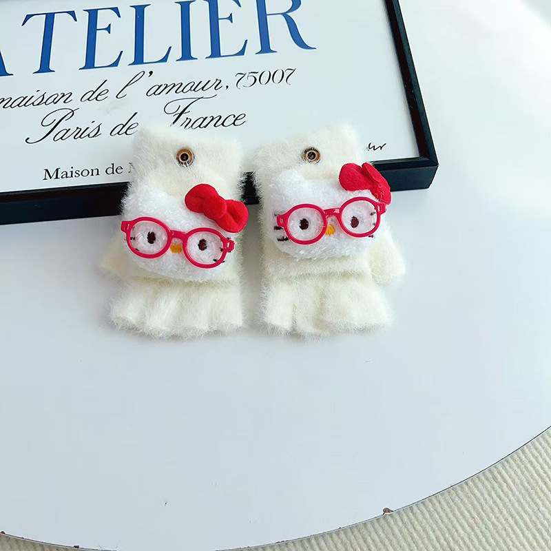 2025 nuevos guantes para niños de invierno para niñas guantes de flip adorables estudiantes de primaria calientes de escritura anticongelante