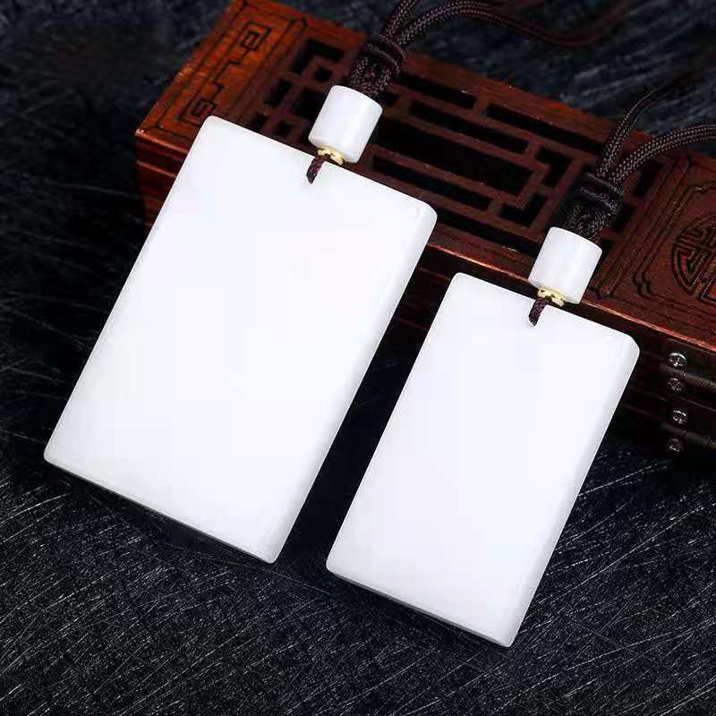 新疆金丝玉平安无事牌吊坠男女情侣款白玉牌子挂件石英岩质玉料牌