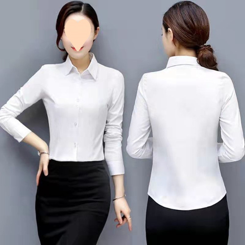 White shirt, women's long-sleeved professional formal dress, figure-fitting, foreign-style wine, temperament, all-matching, slimming work shirt