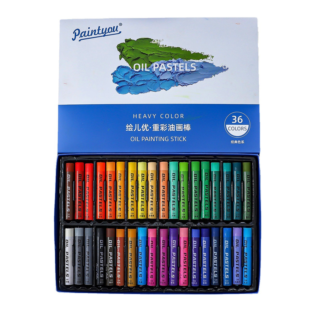 XiaoHongshu mismo estilo de color pesado de pintura al óleo suave palo super suave palo de color pesado pintura de niños palo colorido palo de pintura de jardín de infantes