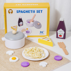 木のシミュレーションの台所のパスタのままごとの子供の益智の赤ちゃんの親子のインタラクティブな早教のスーツのおもちゃ