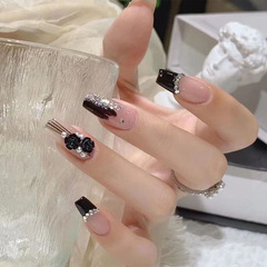 Light therapy black camellia nail art sticker, nail sticker, nail art, wholesale nail stickers, nail art stickers