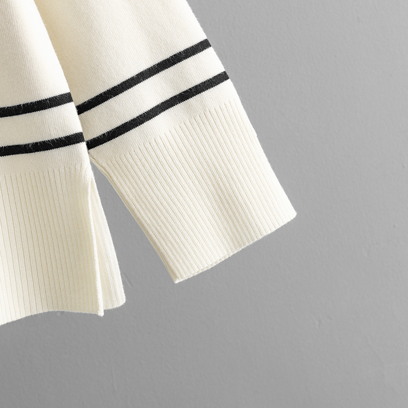546g Weight Long Sleeve Sleeve Length Adhesive Fiber, knit Fabric Type Pant Co-ord Set Sets Type 2 Pieces Set Quantity Holiday, Daily Occasion Round Neck Neckline Loose Fit Type Stripe Pattern Winter, Autumn Season Women's Gender Casual, Simple Style Style Holiday Daily Women's Casual Simple Style Stripe Adhesive Fiber Knit Pant Co-ord Set Pants Sets 11