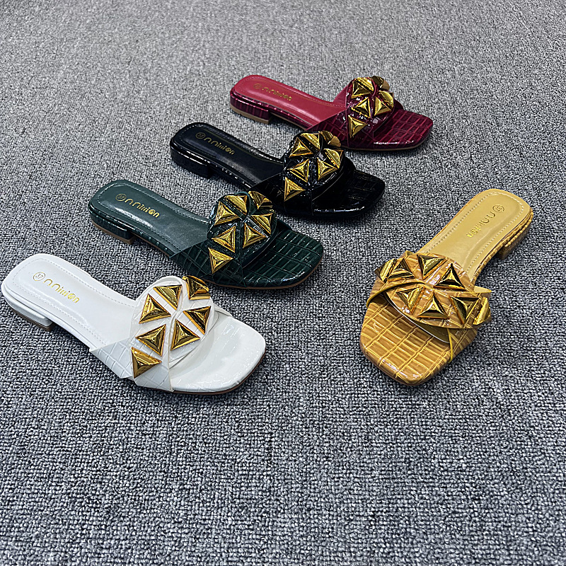 Damenpantoffeln2023 Neue flache Sommersandalen, Damenoberbekleidung, vielseitige Hausschuhe in Übergröße_voghion.com