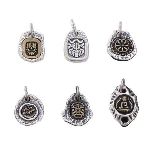 Retro Tibetan silver Taiyin Tibetan Zakiram pendant brand pendant bracelet necklace DIY braided rope accessories do not fade