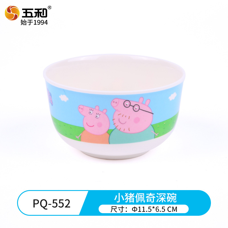 Wuhe tazón infantil de melamina de grado alimenticio anti-caída tarjeta de ventilación para bebés tazón de alimentos suplementarios tazón de arroz casero tazón de sopa