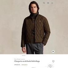 跨境RalphLauren拉夫劳伦 菱形格拉链立领老干部棉服夹克男女同款