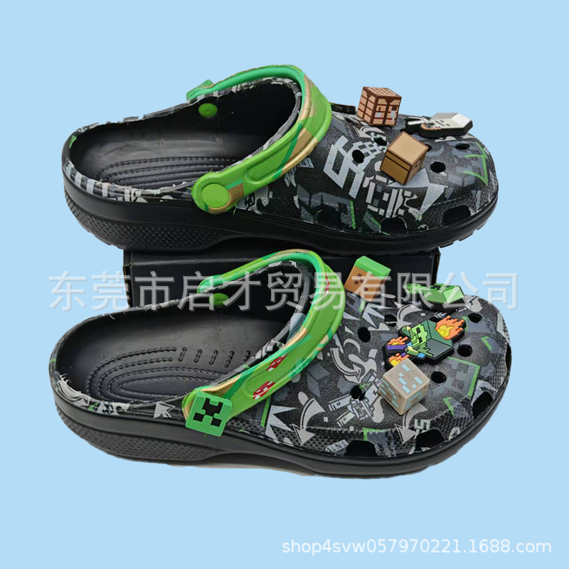 Cross nuevo cartón de dibujos animados monstruos eléctricos de ojos grandes zapatos antideslizantes para niños sandalias al por mayor