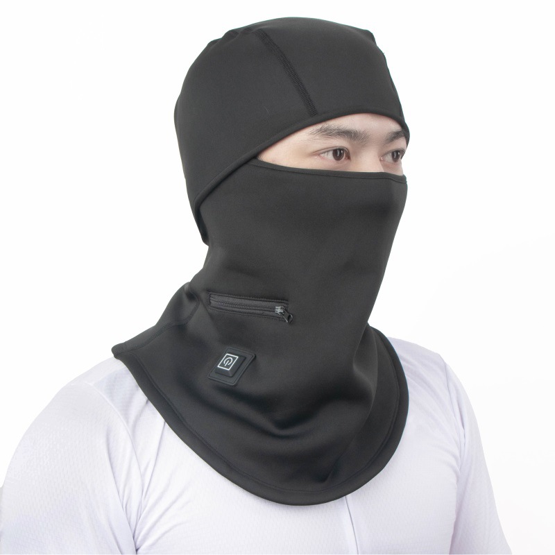 Pyöräilyn lämmityspään peite talvi lämmin maski suksifleece päänsuojus sähkölämmitteinen päänsuojus ratsastusvarusteet_voghion.com