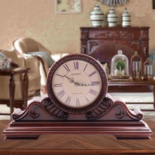 实木座钟客厅欧式古典复古时钟整点报时高端台钟大号摆台式表大气