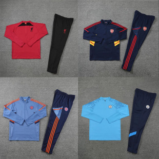 【Factory wholesale】Autumn and winter football long sleeve training clothes suit British giants club half pull suit Manchester City