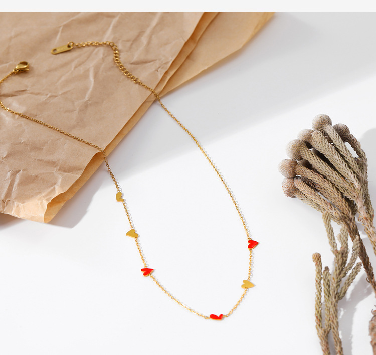 Necklace Classification 304 Stainless Steel Chain Material 1 Piece Quantity Daily Occasion PVD Coated 14K Gold Real Gold Plated Heart Shape 304 Stainless Steel Fashion Waterproof Non Tarnish 304 Stainless Steel Necklace