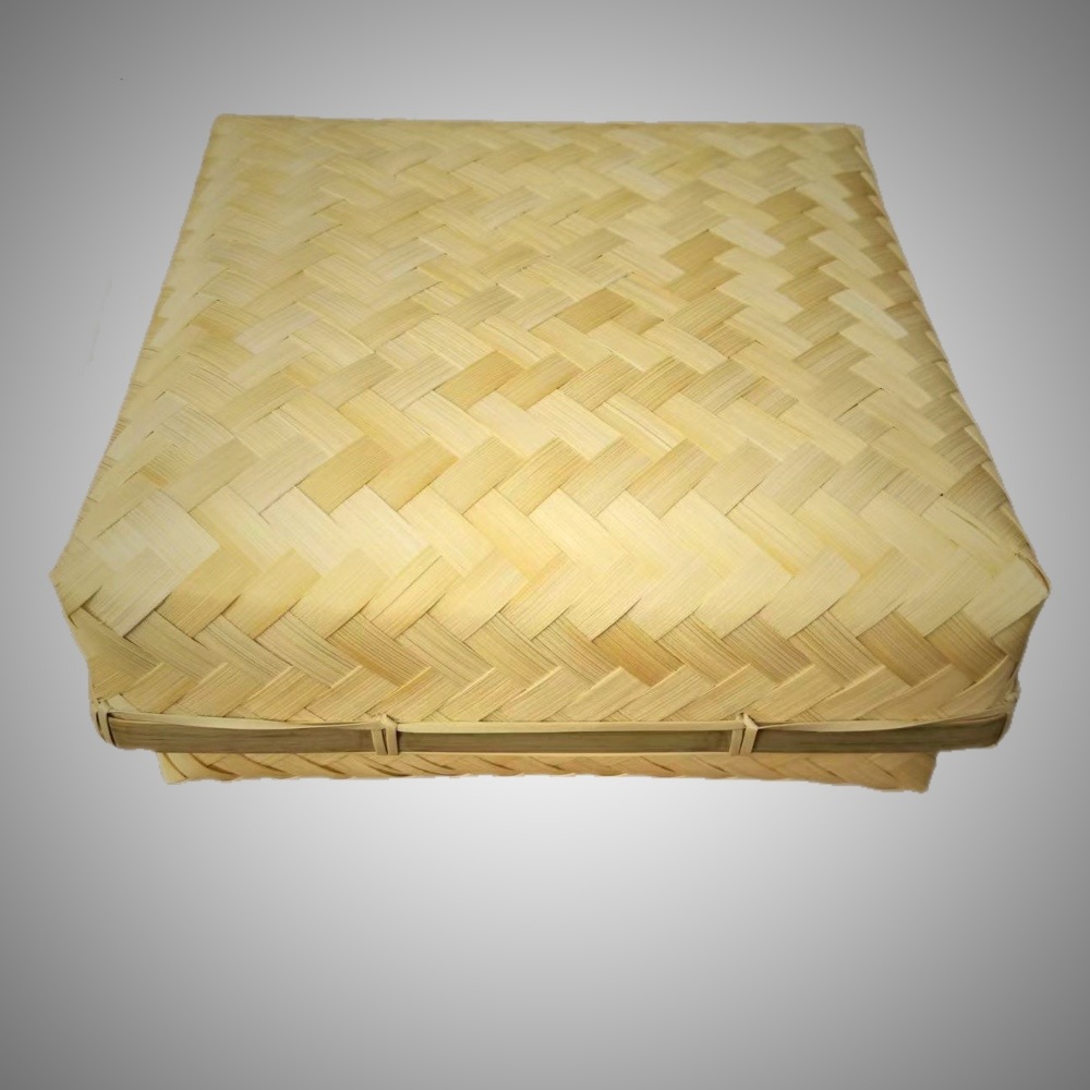 Caja de Bambú Tejido con Tapa Hecho a Mano para Empaque de Zongzi y Pasteles de Luna image 12