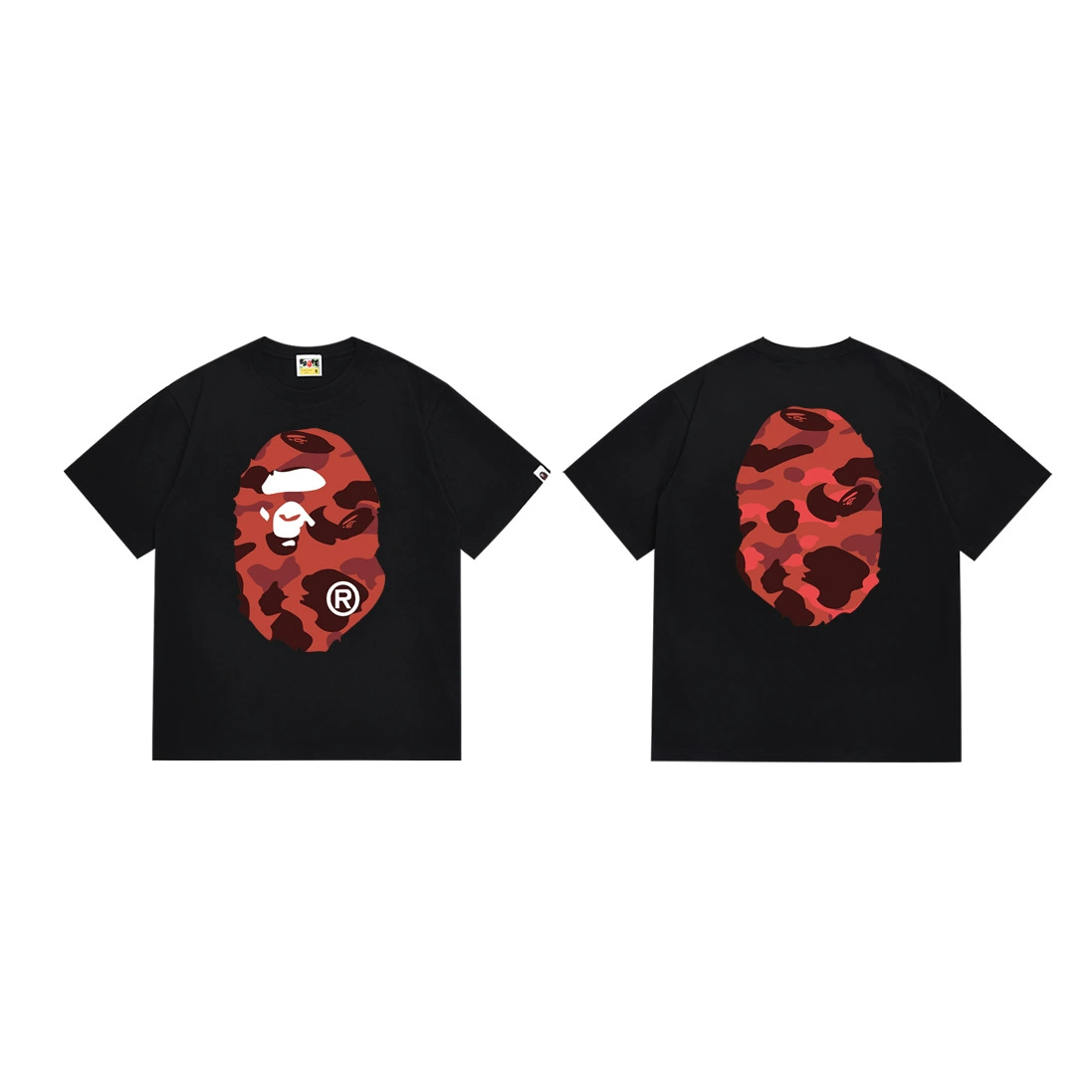 Короткая футболка повседневная с коротким рукавом (BAPE) двойной пряжи унисекс, разноцветная и размеры S–XXL
