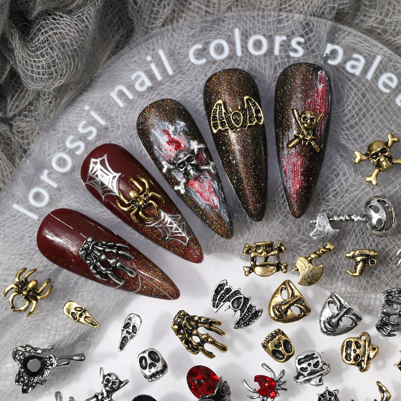 Cross-Border Halloween Hot-Selling Nail Art Accessories, European and American Retro Alloy Accessories, Mixed Nail Art Decorations, Personalized Nail Decorations Cross-Border Halloween Hot-Selling Nail Art Accessories, European and American Retro Alloy Accessories, Mixed Nail Art Decorations, Personalized Nail Decorations