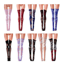 玩具袜子11寸6分洋娃娃换装公主美国纱长筒花边BJD心怡丝蕾丝丝袜