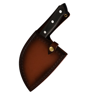 Butcher knife leather cover fish head knife protective cover recycled leather knife sheath knife shell Brown Serbian chef knife cover